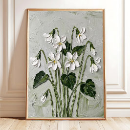 Lila Blumenprint Kunst Leinwand Wanddekoration Poster