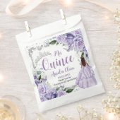 Lila BlumenPrinzessin Silver Quinceñera 16 15 Geschenktütchen (Ausgeschnitten)