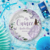 Lila BlumenPrinzessin Silver Quinceñera 16 15 Pappteller (Party)