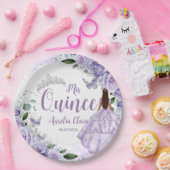 Lila BlumenPrinzessin Silver Quinceñera 16 15 Pappteller (Party)