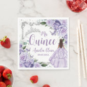 Lila BlumenPrinzessin Silver Quinceñera 16 15 Serviette (Beispiel)