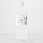 Lila BlumenPrinzessin Silver Quinceñera 16 15 Wasserflaschenetikett (Vorderseite)