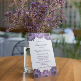 Lila Blumenquinceanera Einladung