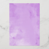 Lila Blumenquinceanera Folieneinladung (Rückseite)