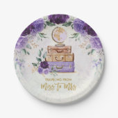 Lila Blumenreise von Miss zu Mrs. Duwer Pappteller (Vorderseite)