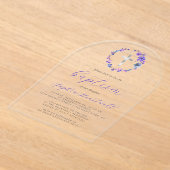 Lila Blumenreste Silberkreuztaufe Acryleinladungen (Ablage )