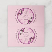 Lila Blumenring-Hochzeit-Platzkarte Platzkarte (Außenseite Aufgefaltet)