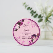 Lila Blumenring-Hochzeit Sichern Sie die Datumskar Save The Date (Stehend Vorderseite)