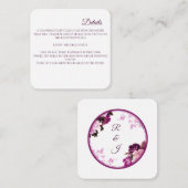Lila Blumenring-Hochzeitskarte Begleitkarte (Vorne/Hinten)