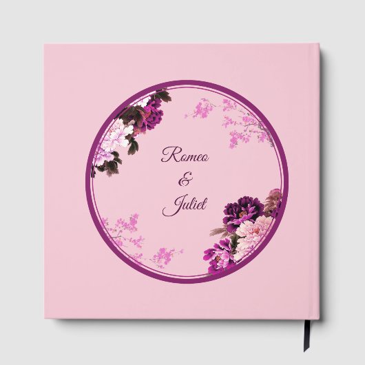 Lila Blumenring Wedbook Gästebuch (Rückseite)