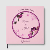 Lila Blumenring Wedbook Gästebuch (Vorderseite)