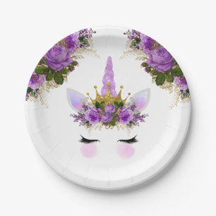 Lila Blumenrinnen Pappteller