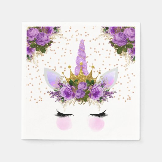 Lila Blumenrinnen Serviette (Vorderseite)