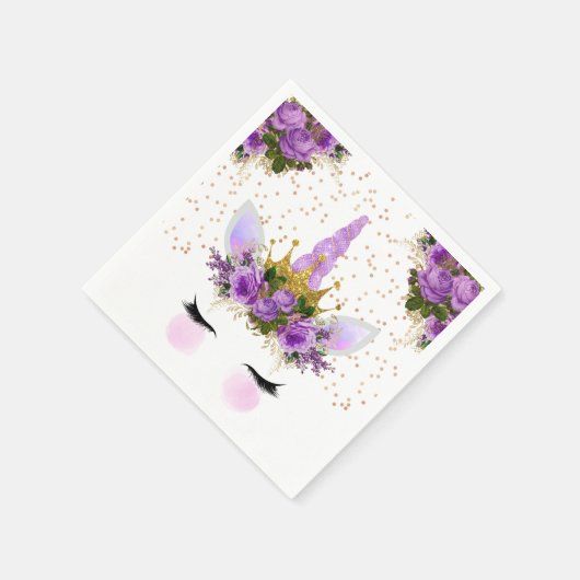 Lila Blumenrinnen Serviette (Ecke)