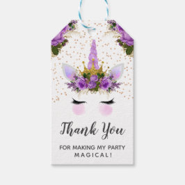 Lila Blumenrinnen Unicorn Prinzessin Vielen Dank Geschenkanhänger