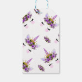 Lila Blumenrinnen Unicorn Prinzessin Vielen Dank Geschenkanhänger (Rückseite)