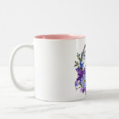 Lila Blumenrosa-Tasse Zweifarbige Tasse (Links)