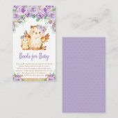 Lila Blumenschale Kinderdusche buchen Begleitkarte (Vorne/Hinten)