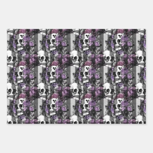 Lila Blumenschalen Geschenkpapier Set (Vorderseite 3)