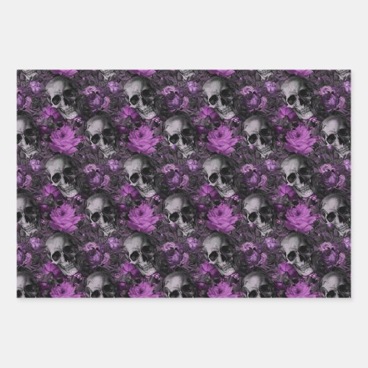 Lila Blumenschalen Geschenkpapier Set (Vorderseite 2)