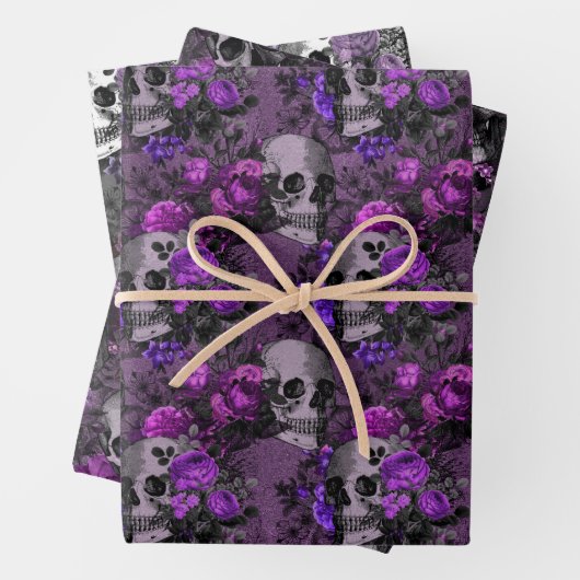 Lila Blumenschalen Geschenkpapier Set (Beispiel)