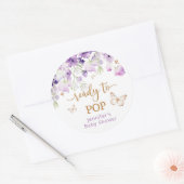 Lila Blumenschmetterlinge Bereit zum Pop Runder Aufkleber (Umschlag)