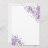 Lila Blumenschmetterlinge Quinceañera Geburtstag Einladung (Rückseite)