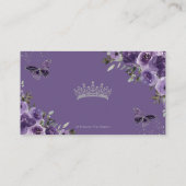 Lila Blumenschmetterlinge Quinceañera QR Code UAWG Begleitkarte (Rückseite)