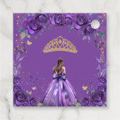 Lila Blumenschmetterlinge Quinceñera Prinzessin Geschenkanhänger (Rückseite)