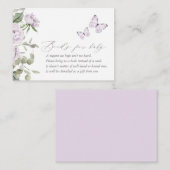 Lila Blumenschmetterlingshypotheken für Baby Begleitkarte (Vorne/Hinten)