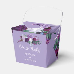 Lila Blumenschrift Dankeschön an die Hochzeitsfeie Geschenkschachtel