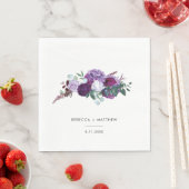 Lila Blumenschrift Serviette (Beispiel)