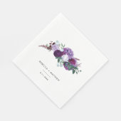 Lila Blumenschrift Serviette (Ecke)