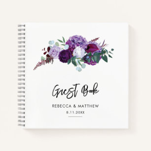 Lila Blumenschrift Watercolor Notizblock