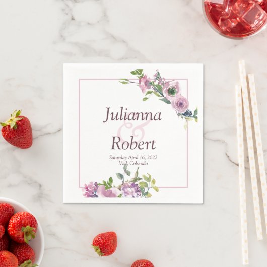 Lila Blumenservietten Serviette (Beispiel)