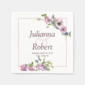 Lila Blumenservietten Serviette (Vorderseite)