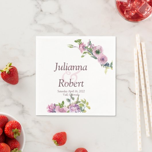 Lila Blumenservietten Serviette (Beispiel)