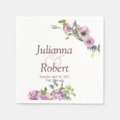 Lila Blumenservietten Serviette (Vorderseite)