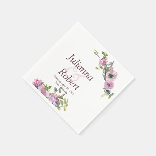 Lila Blumenservietten Serviette (Ecke)