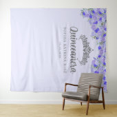 Lila Blumensilber Quinceanera Foto Hintergrund Wandteppich (Beispiel (Horizontal))