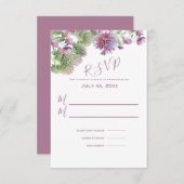 Lila Blumensommer bei Blumenhochzeit RSVP Karte (Vorne/Hinten)