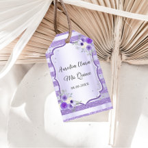 Lila Blumensparkle Quinceanera Geburtstag