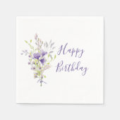 Lila Blumenspray-Brauch Serviette (Vorderseite)