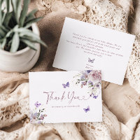 Lila Blumenspülung Schmetterling Dankeschön Karte