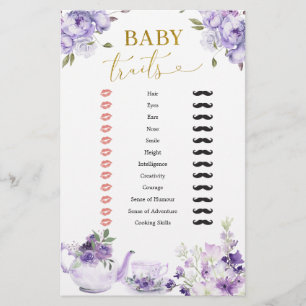 Lila Blumenspülung Tea Party Babyspuren