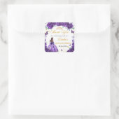 Lila Blumensticker Quadratischer Aufkleber (Tasche)