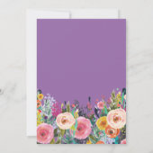 Lila Blumenstrauß 50. Geburtstag Einladung (Rückseite)