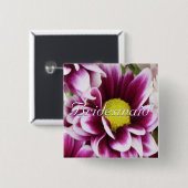 Lila Blumenstrauß-Brautjungfer Button (Vorne & Hinten)