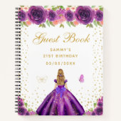 Lila Blumenstrauß-Gästebuch Notizblock (Vorderseite)