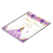 Lila Blumenstrauß-Gästebuch Notizblock (Linke Seite)